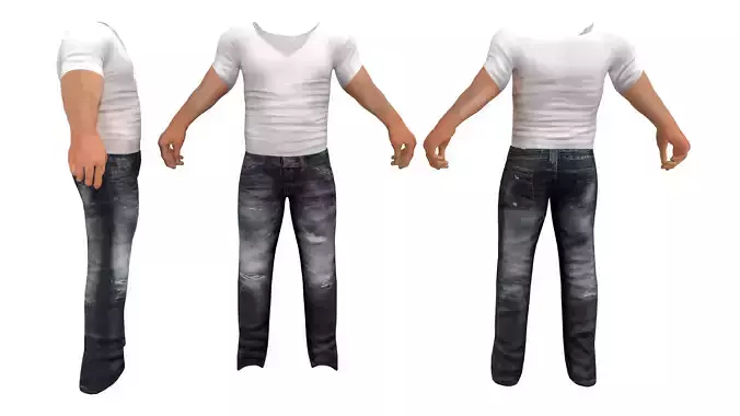 Mens Stretched Top and Jeans Outfit
