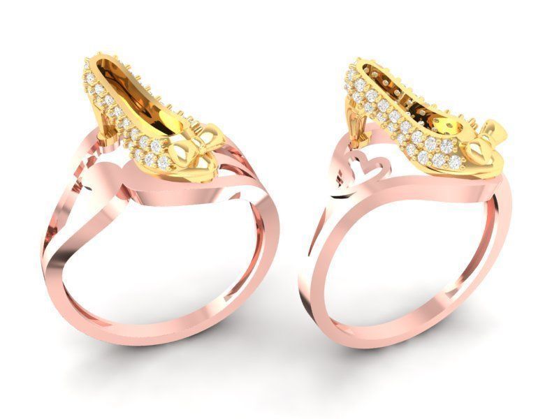 Modern Curved Diamond Women Ring Luxury Jewelry 3D Model 494 3D print model_2