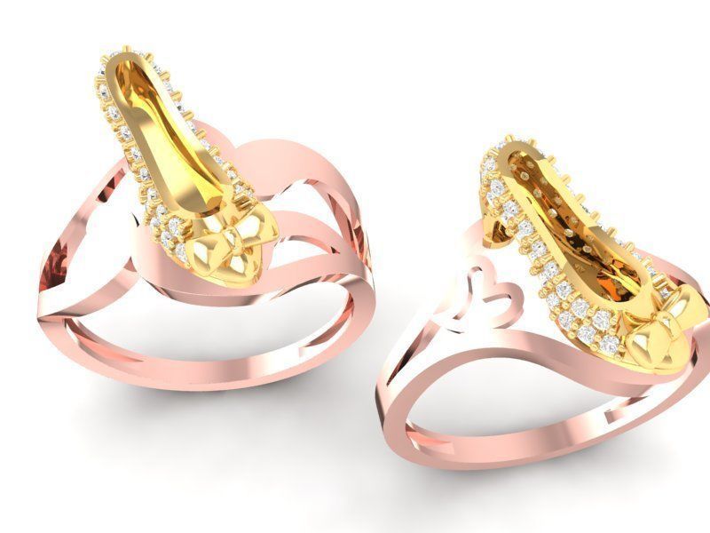 Modern Curved Diamond Women Ring Luxury Jewelry 3D Model 494 3D print model_4