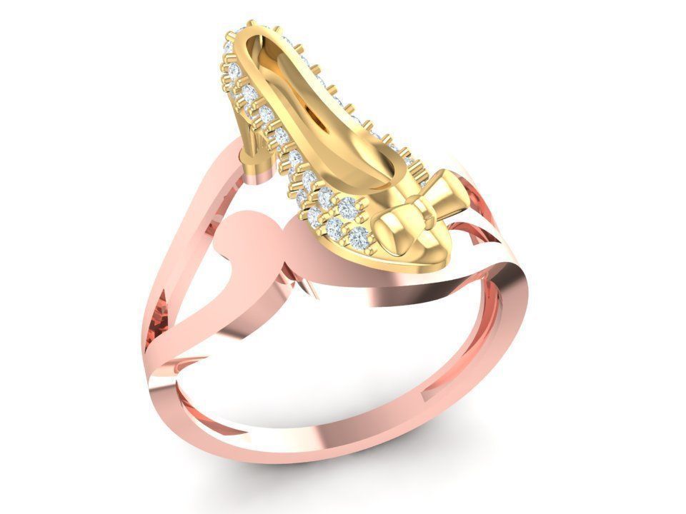 Modern Curved Diamond Women Ring Luxury Jewelry 3D Model 494 3D print model_9