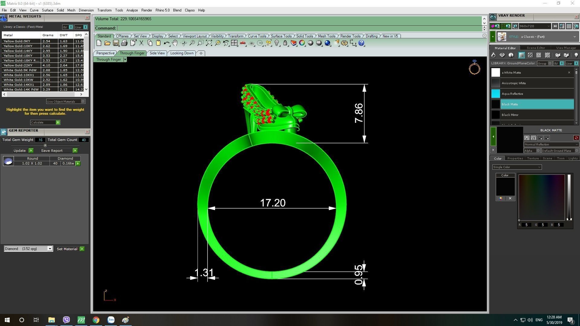 Modern Curved Diamond Women Ring Luxury Jewelry 3D Model 494 3D print model_14