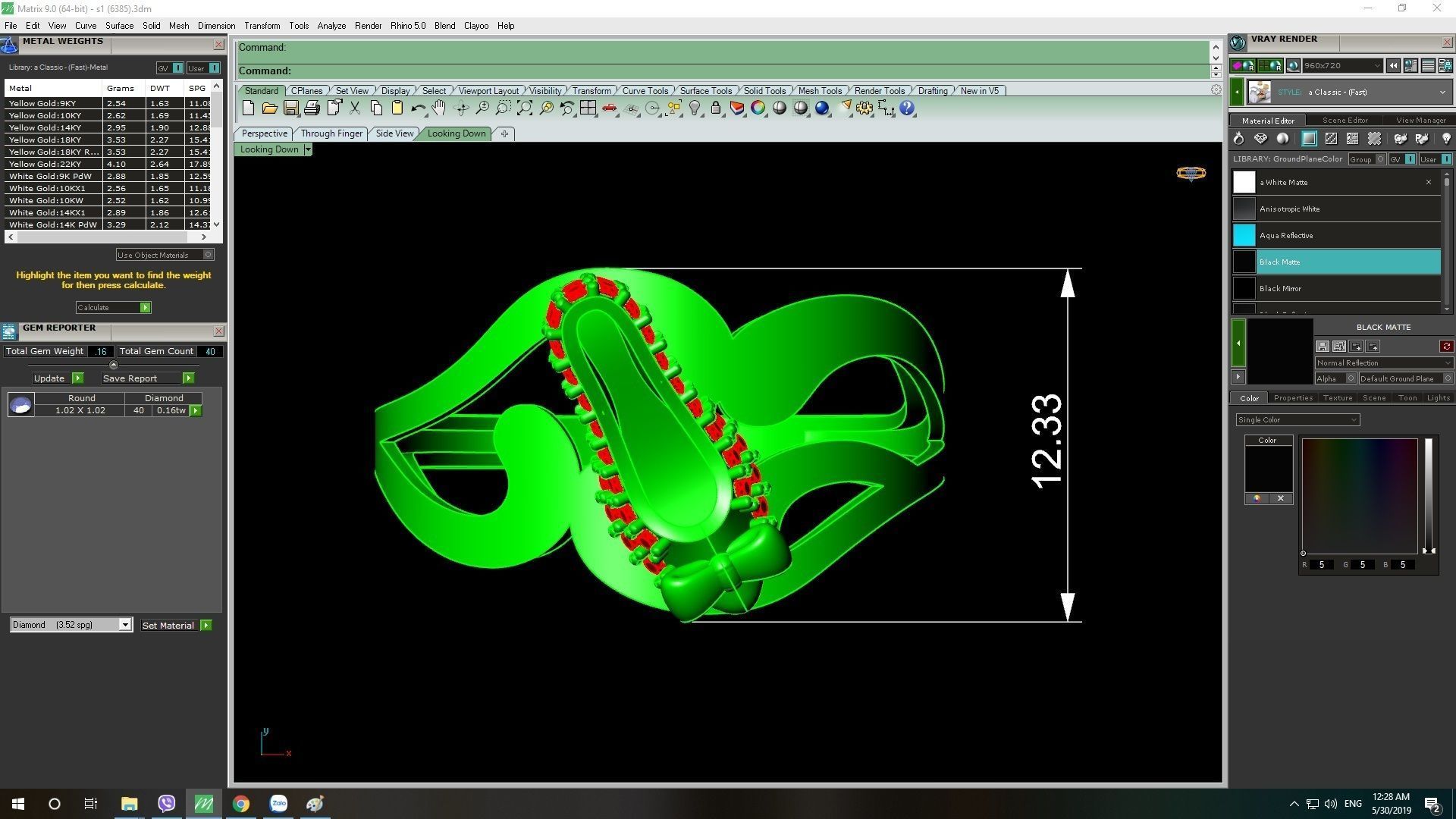 Modern Curved Diamond Women Ring Luxury Jewelry 3D Model 494 3D print model_16