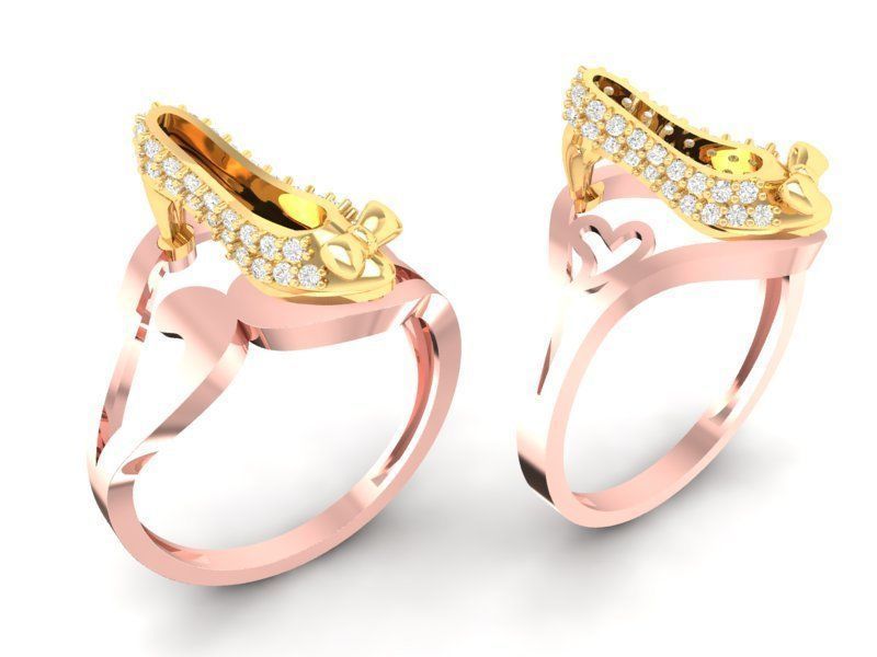 Modern Curved Diamond Women Ring Luxury Jewelry 3D Model 494 3D print model_6