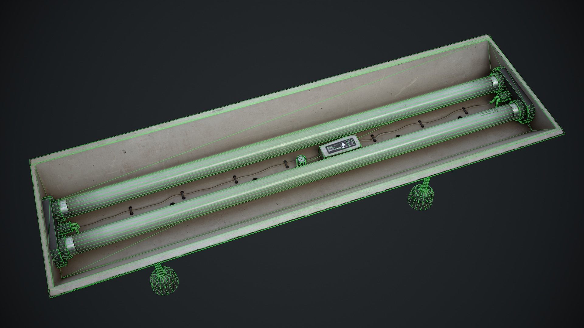 Industrial Fluorescent lamp Low-poly 3D model_12