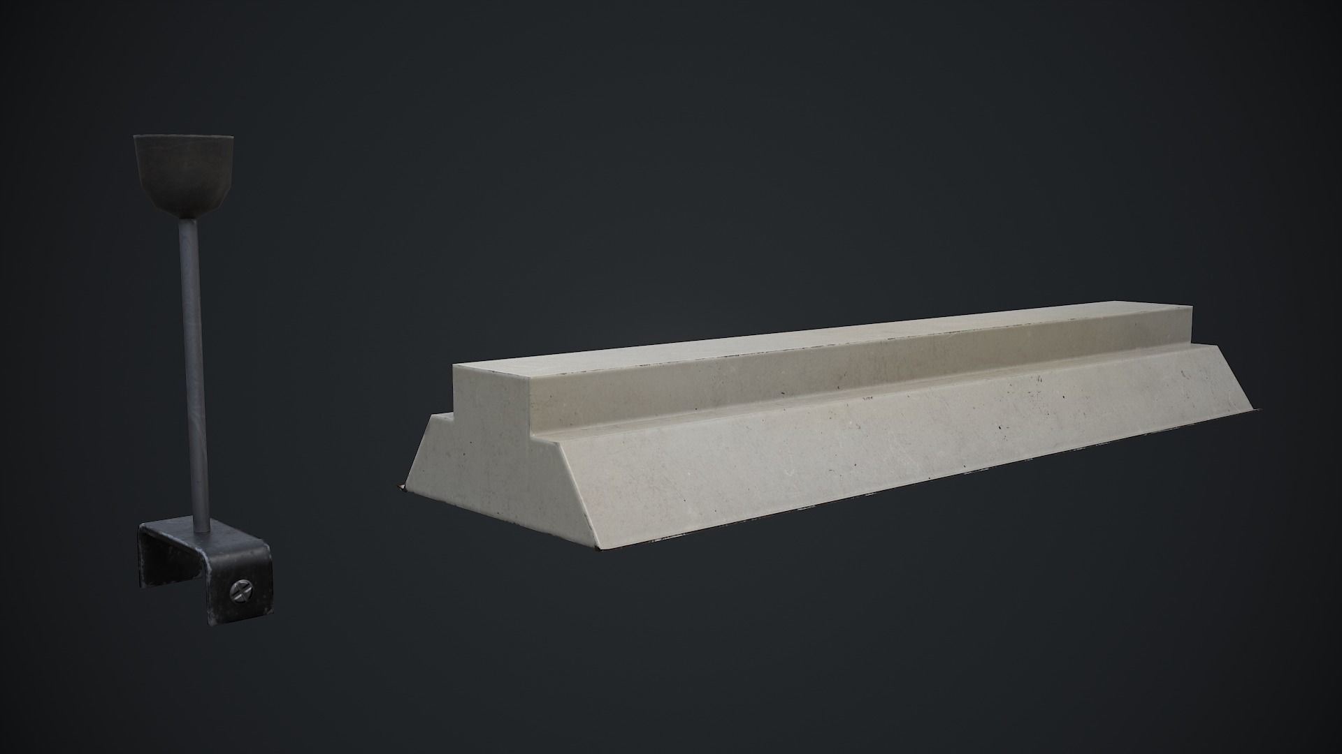Industrial Fluorescent lamp Low-poly 3D model_10