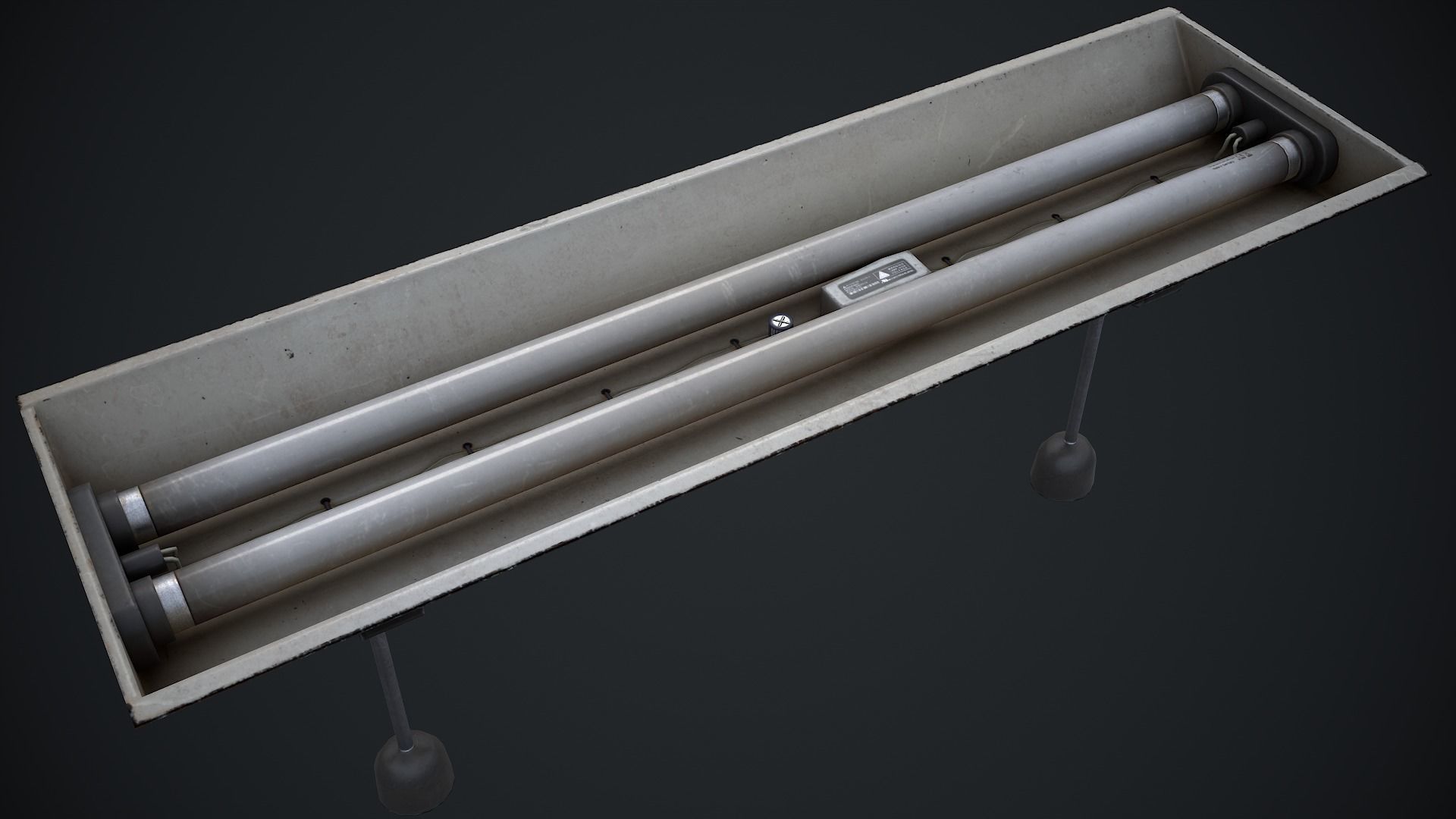 Industrial Fluorescent lamp Low-poly 3D model_6