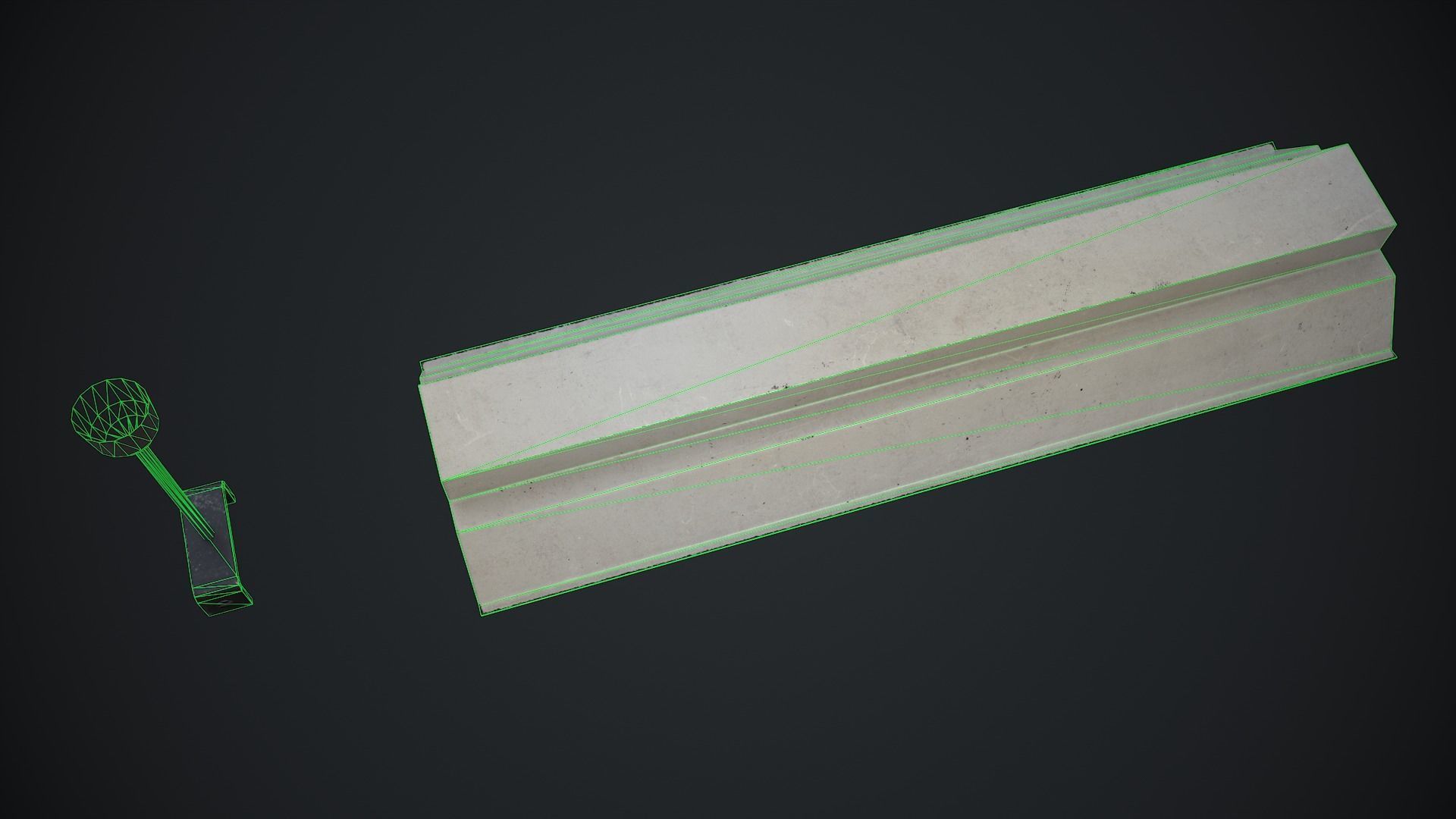Industrial Fluorescent lamp Low-poly 3D model_11
