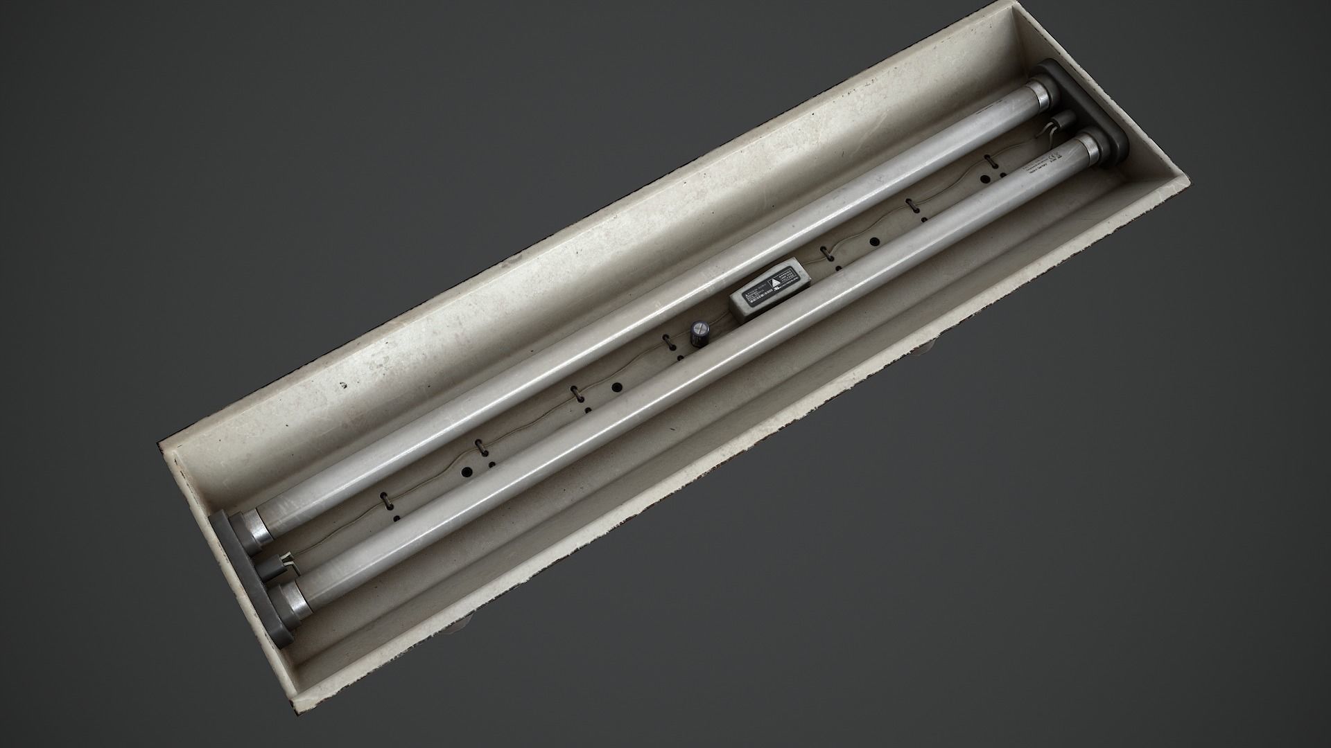 Industrial Fluorescent lamp Low-poly 3D model_4