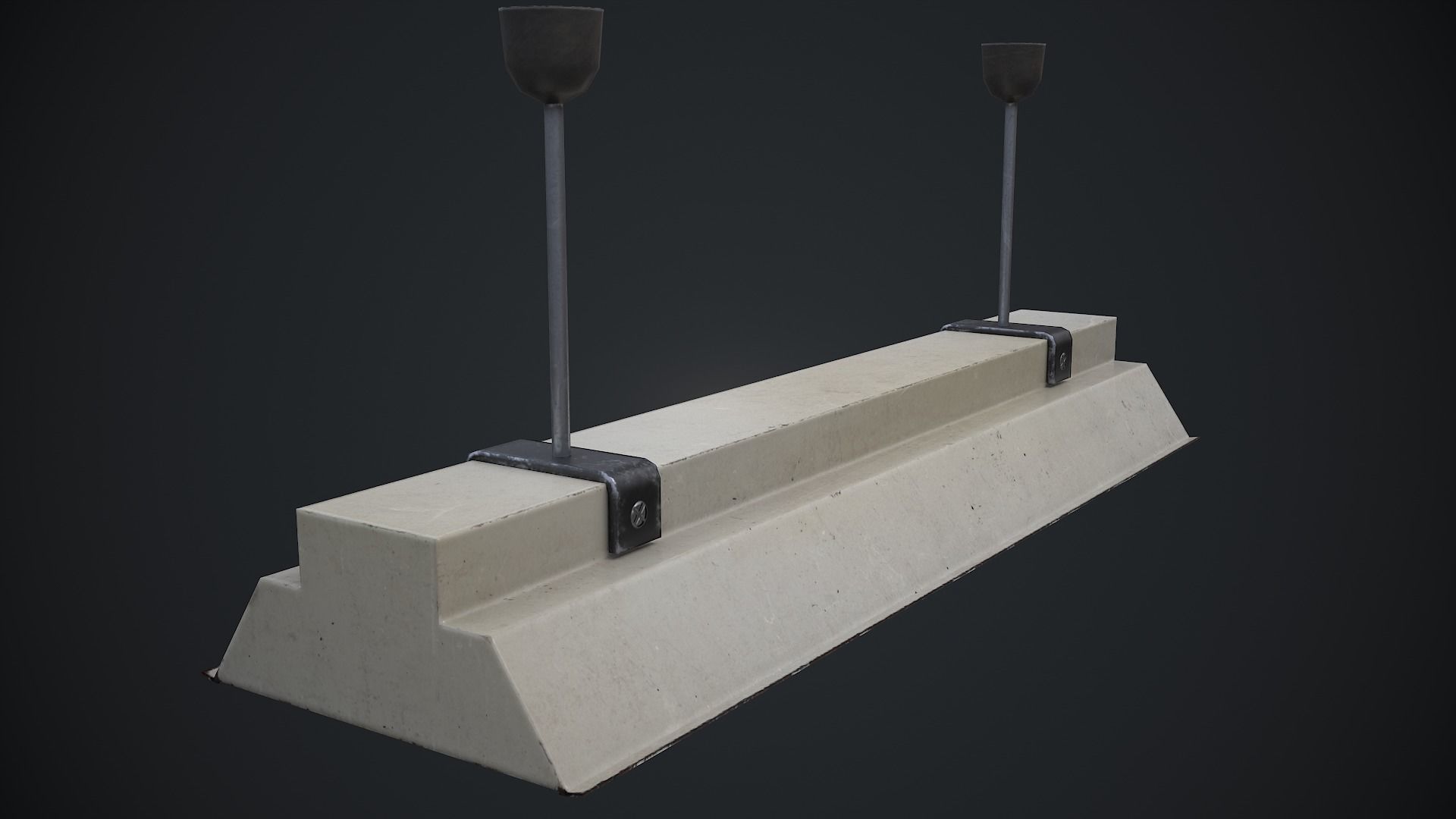 Industrial Fluorescent lamp Low-poly 3D model_9