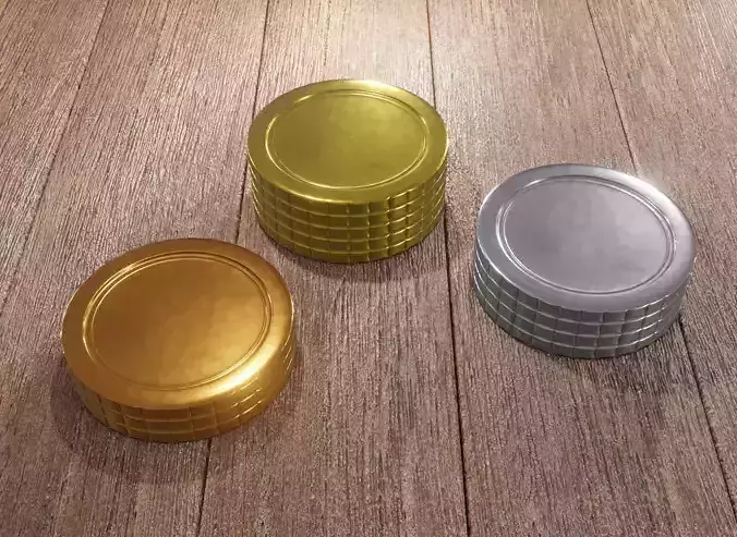 realistic 3d coins - simple 3d coins 3D Model Collection