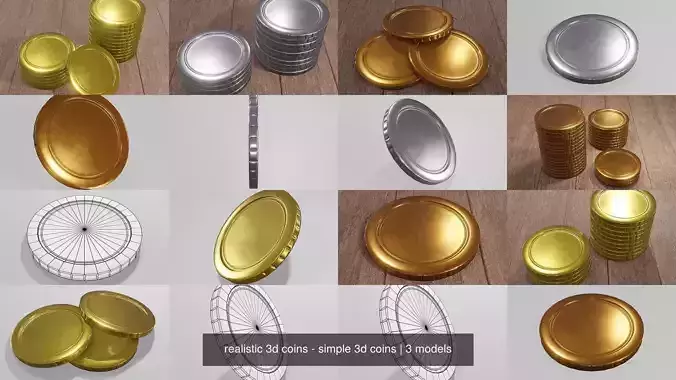 realistic 3d coins - simple 3d coins