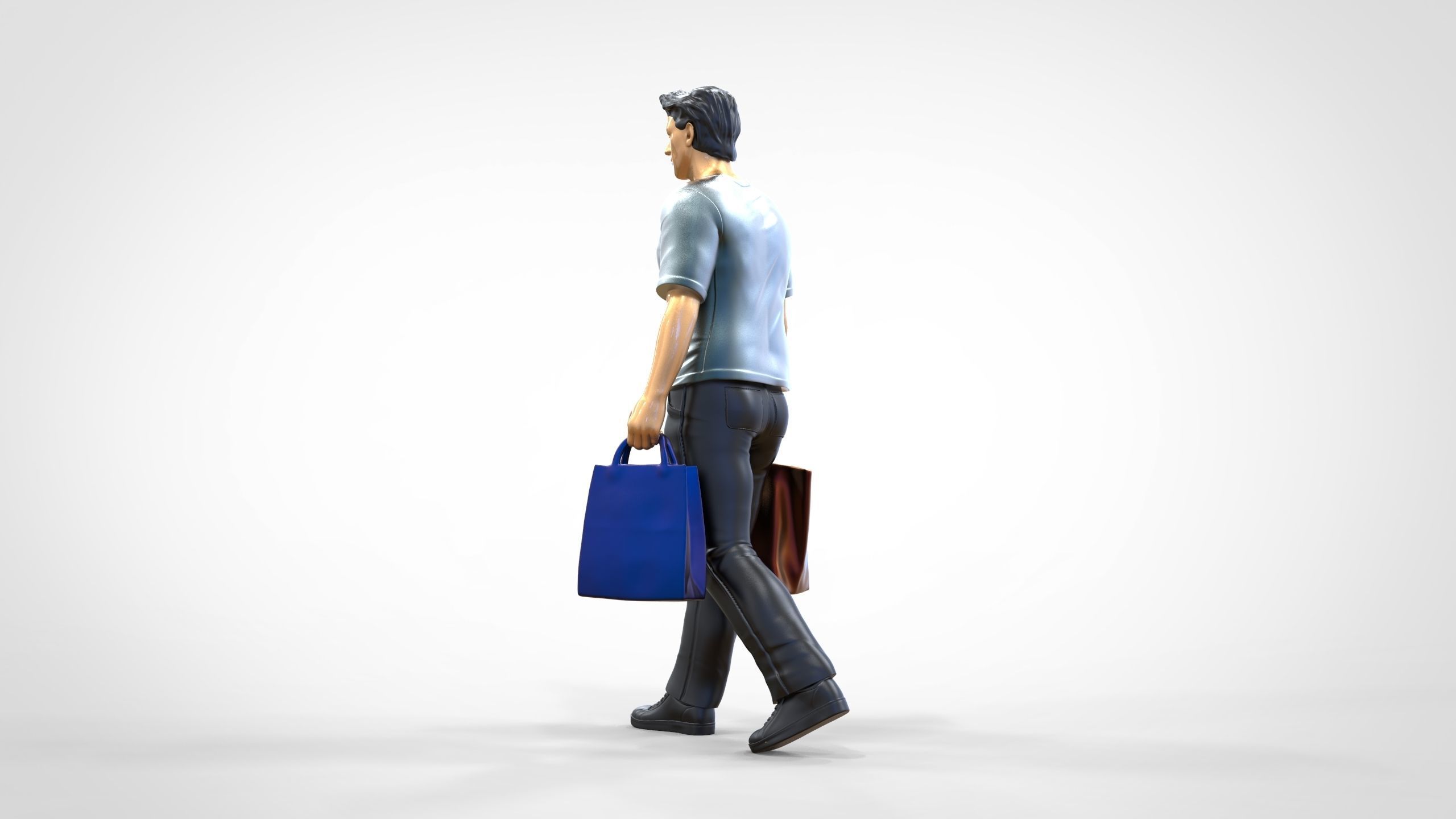 N1 Man in shopping with shopping bags 3D print model_12