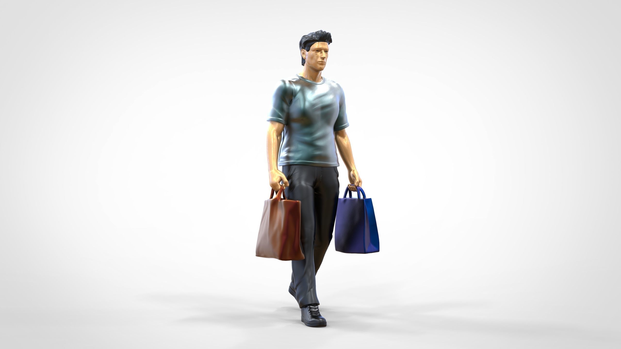 N1 Man in shopping with shopping bags 3D print model_21