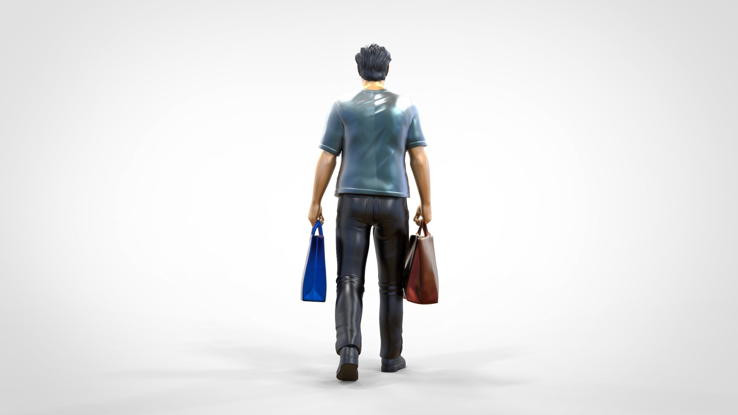 N1 Man in shopping with shopping bags 3D print model_9