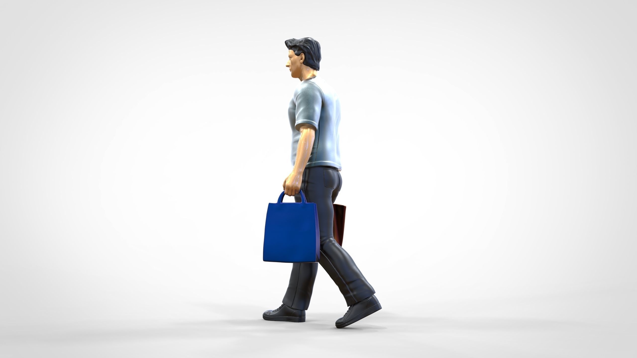 N1 Man in shopping with shopping bags 3D print model_13