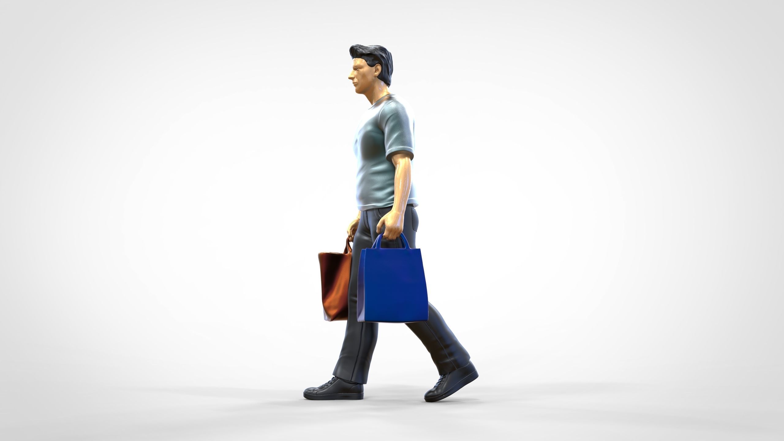N1 Man in shopping with shopping bags 3D print model_15