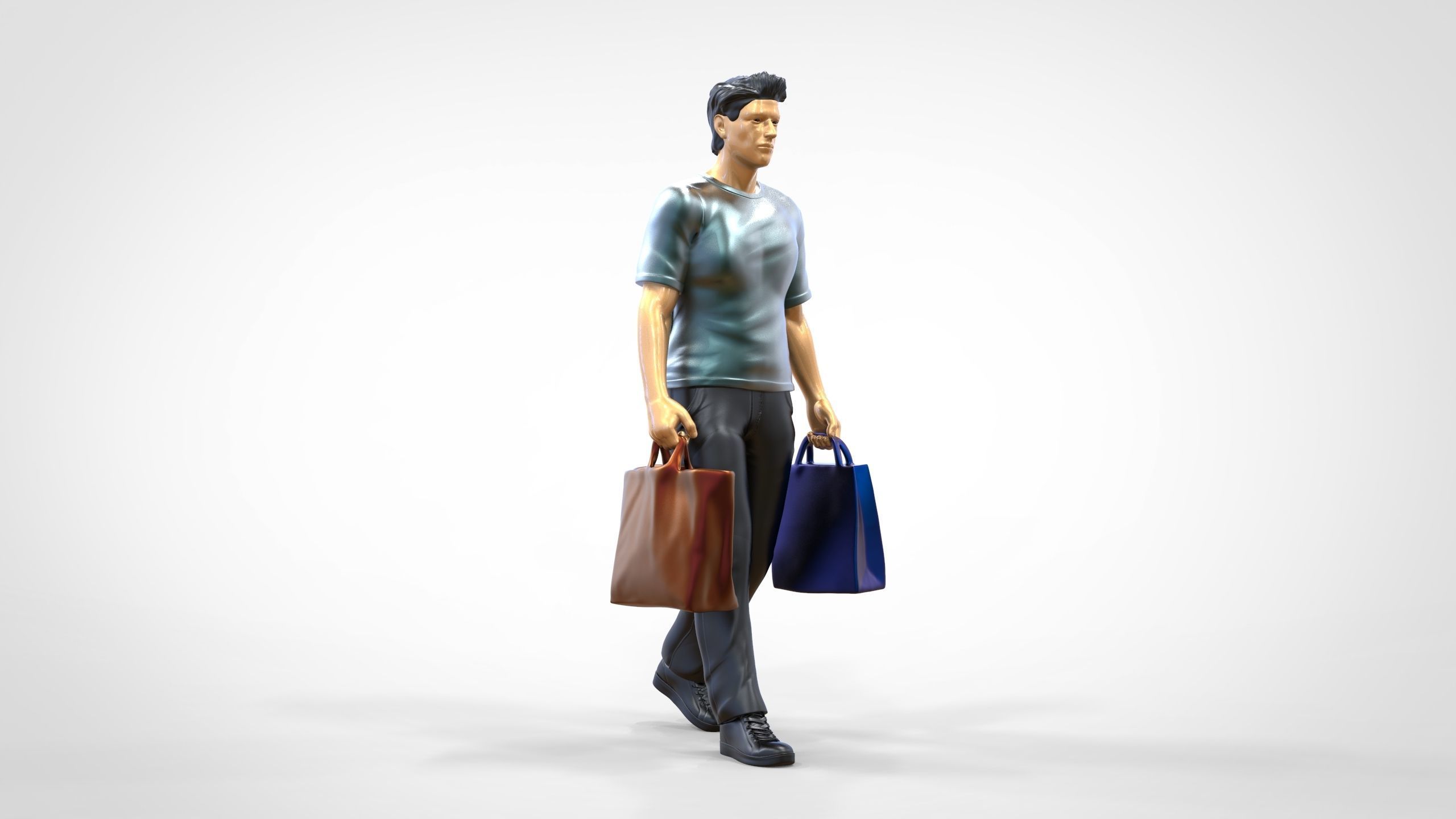 N1 Man in shopping with shopping bags 3D print model_22
