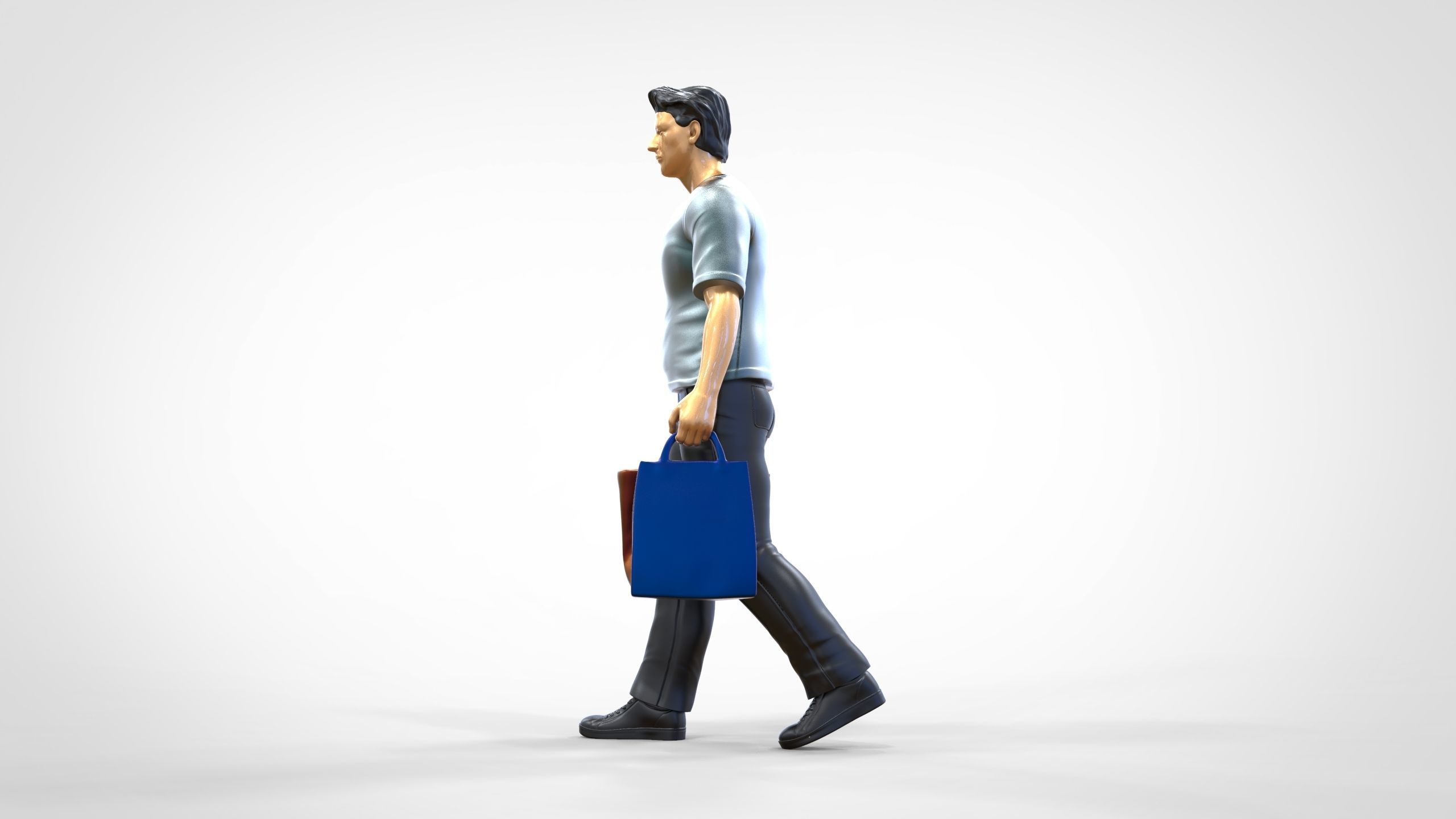 N1 Man in shopping with shopping bags 3D print model_14