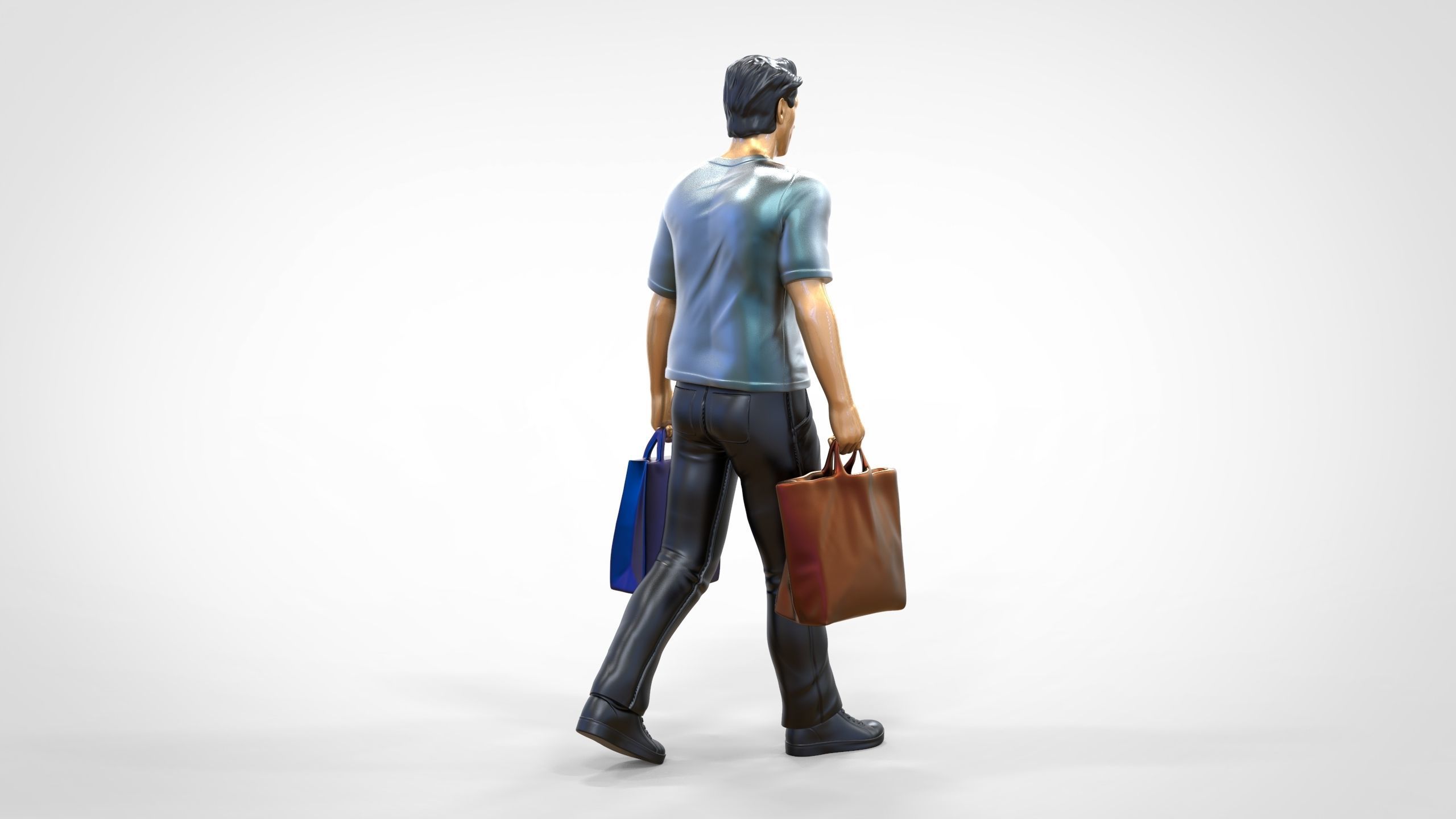 N1 Man in shopping with shopping bags 3D print model_1
