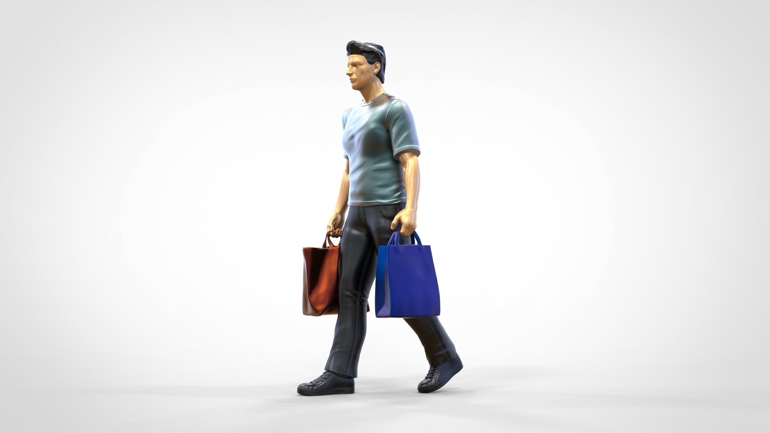 N1 Man in shopping with shopping bags 3D print model_16