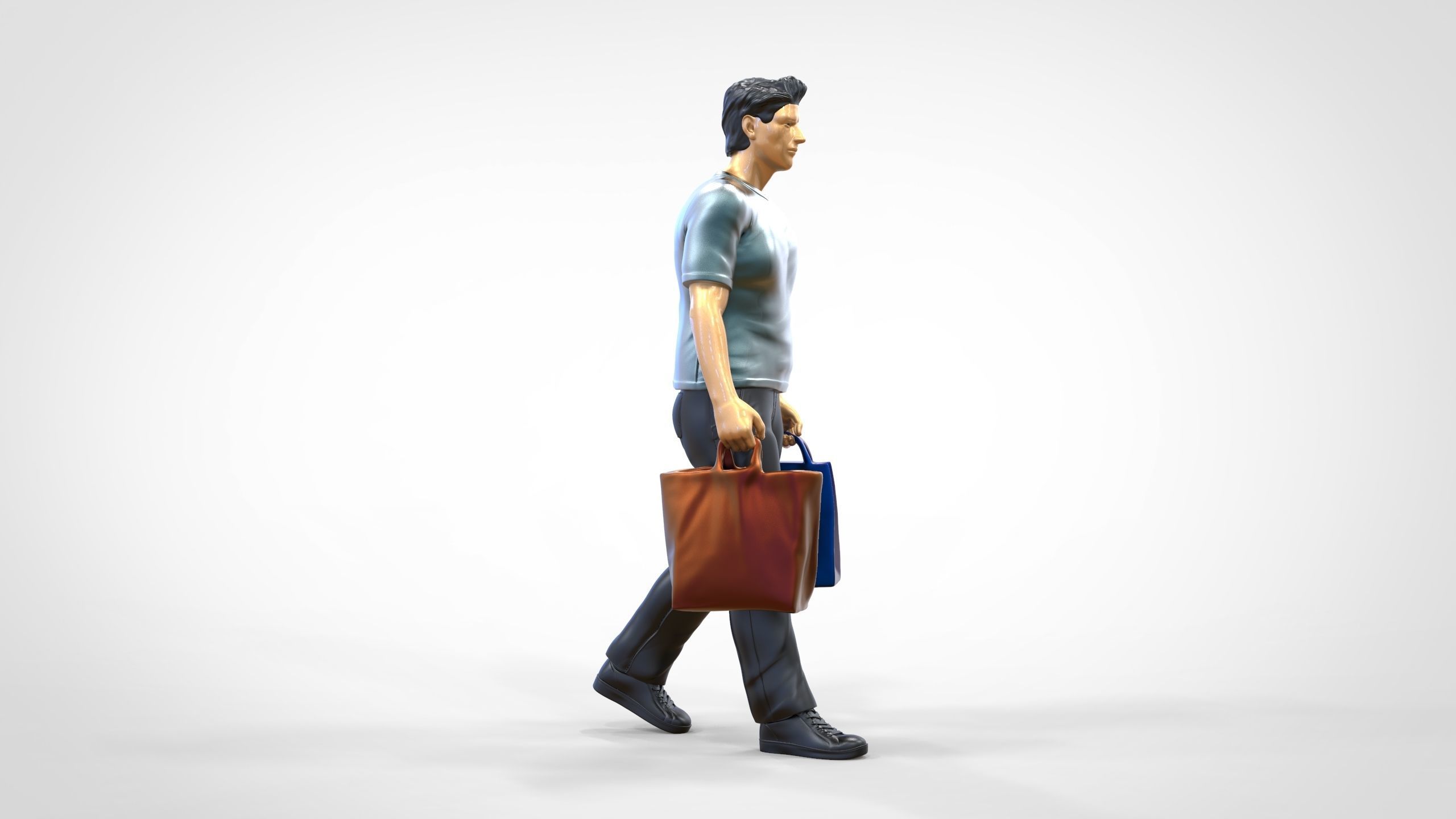 N1 Man in shopping with shopping bags 3D print model_4