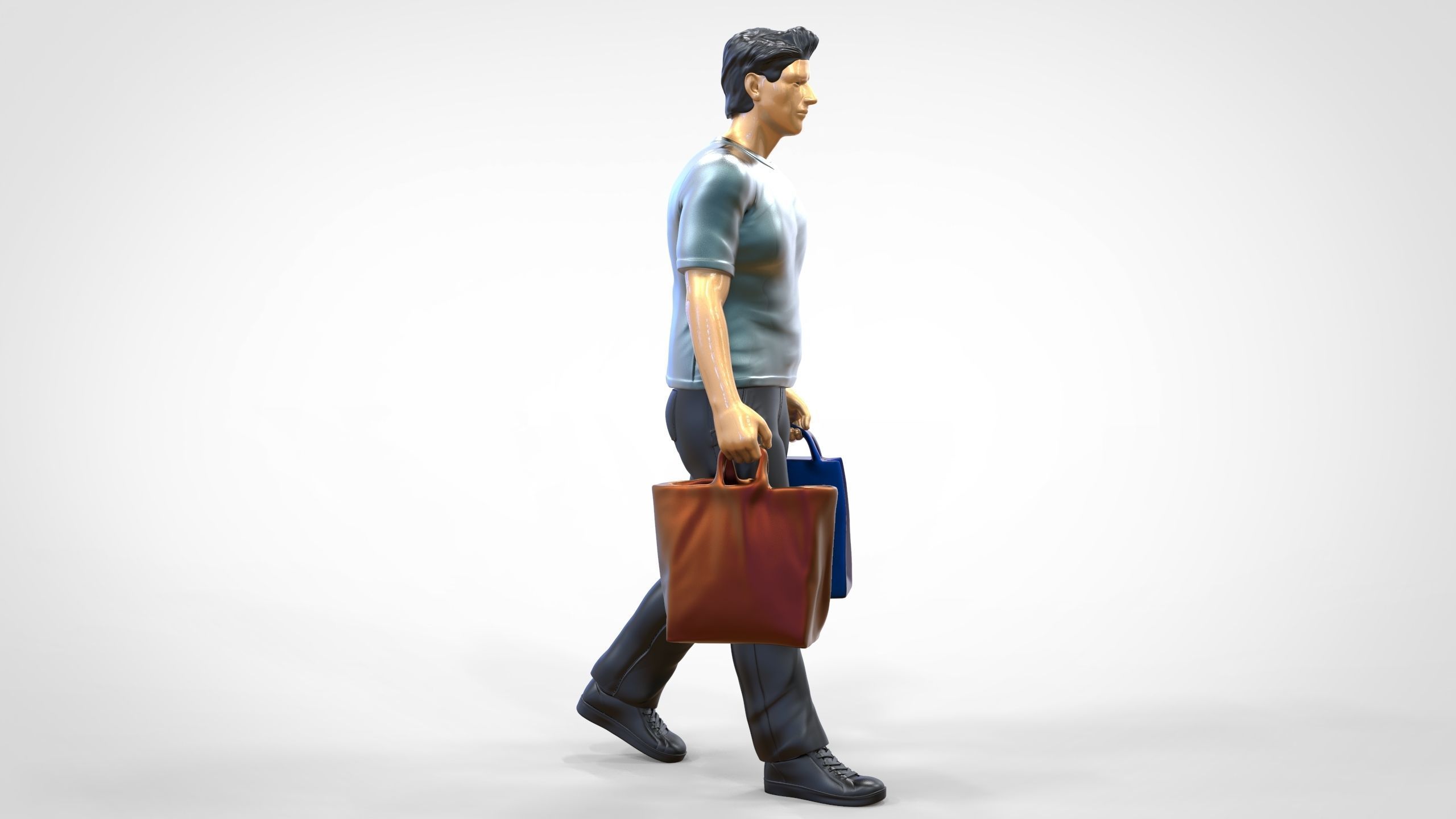 N1 Man in shopping with shopping bags 3D print model_3