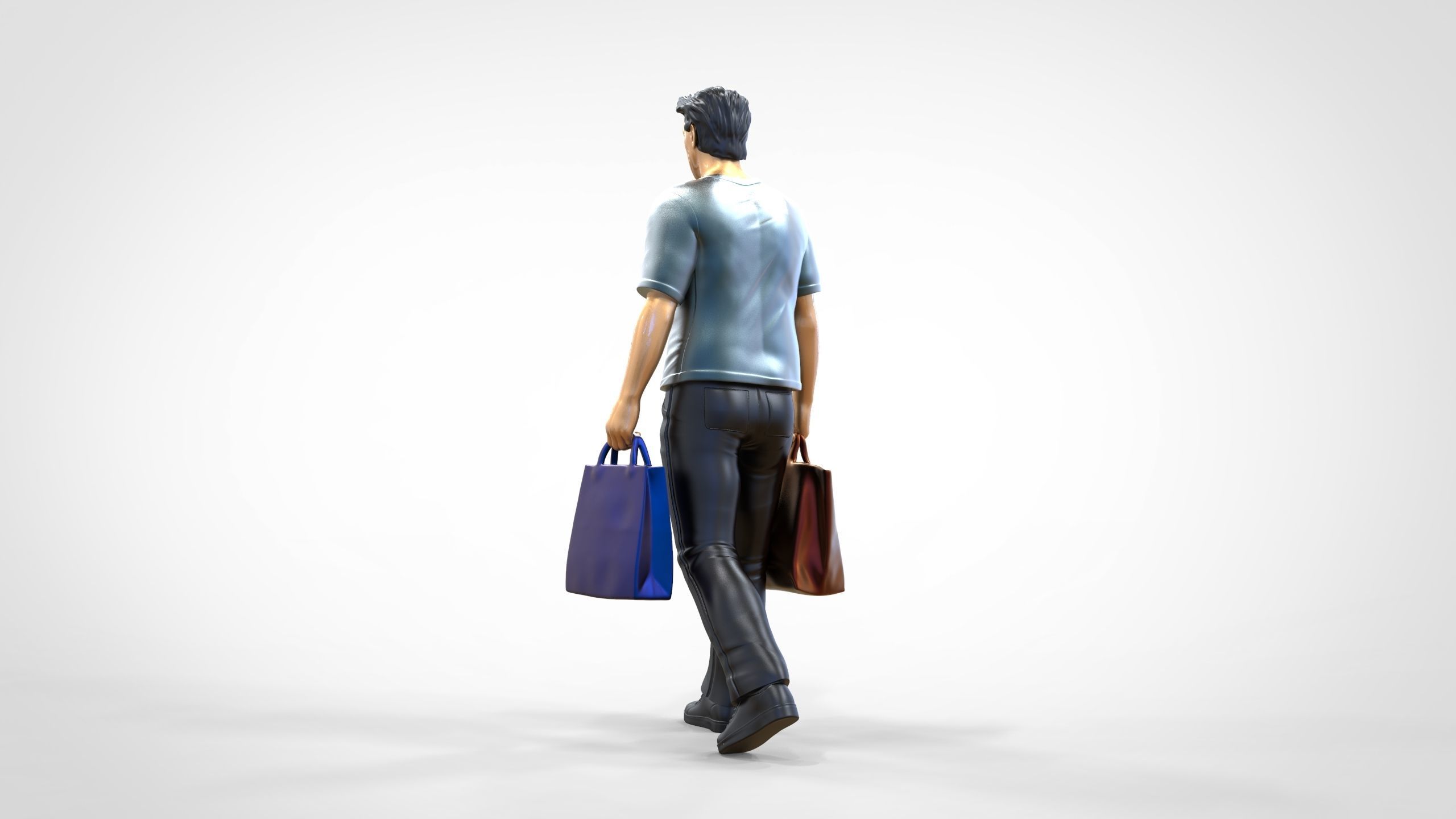 N1 Man in shopping with shopping bags 3D print model_11