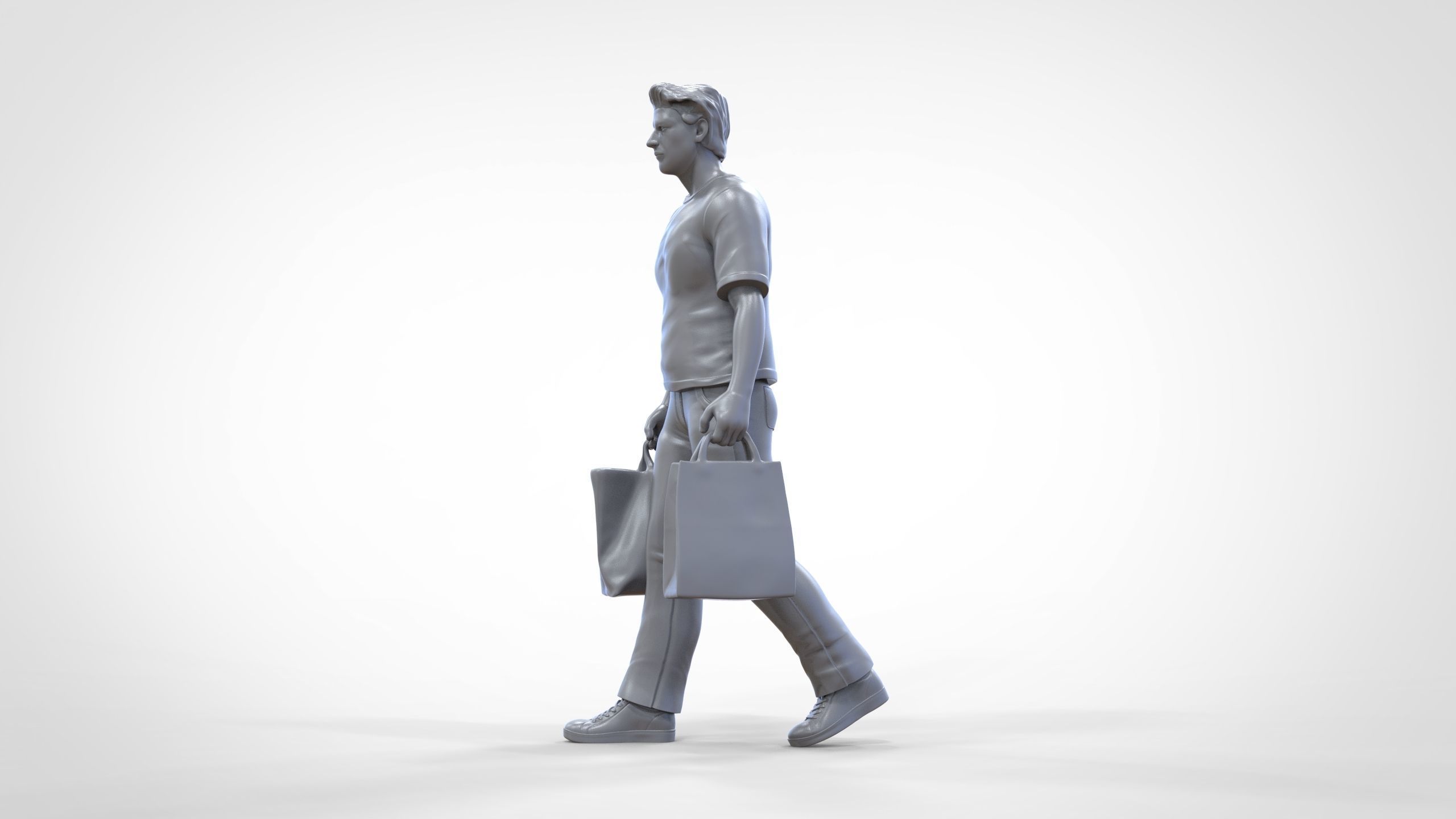 N1 Man in shopping with shopping bags 3D print model_29