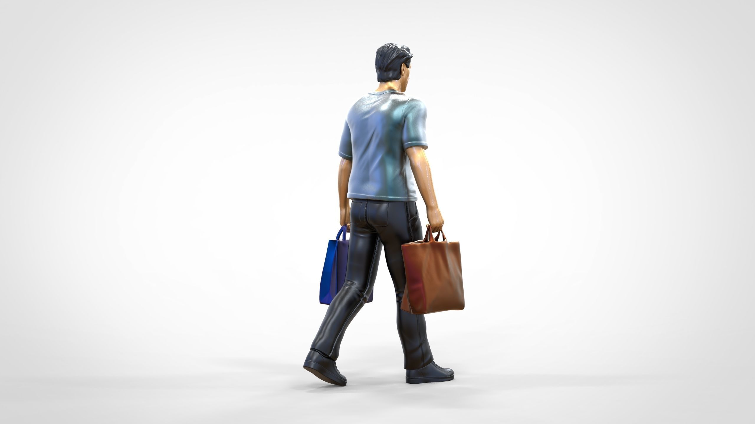N1 Man in shopping with shopping bags 3D print model_7