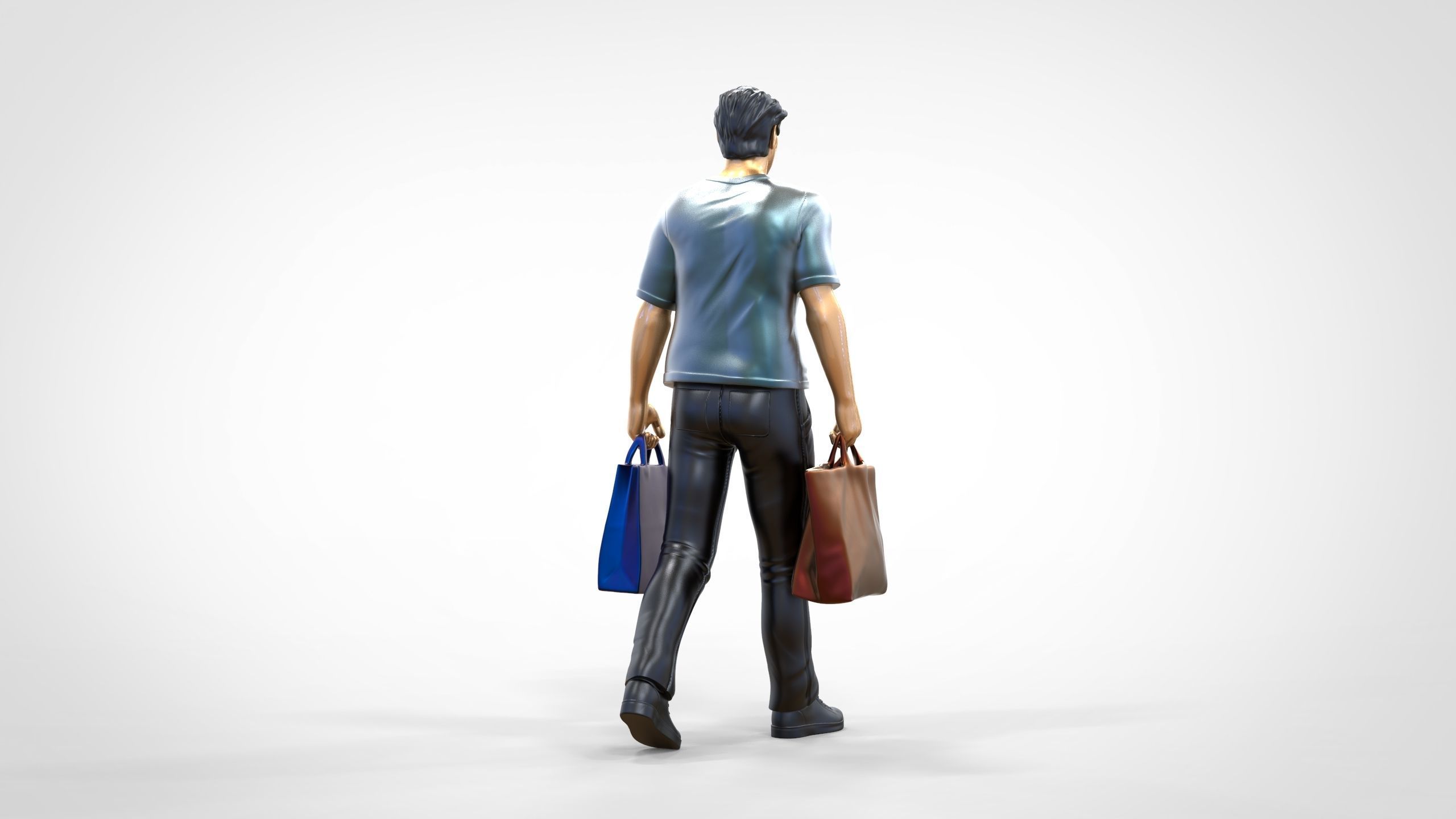 N1 Man in shopping with shopping bags 3D print model_8
