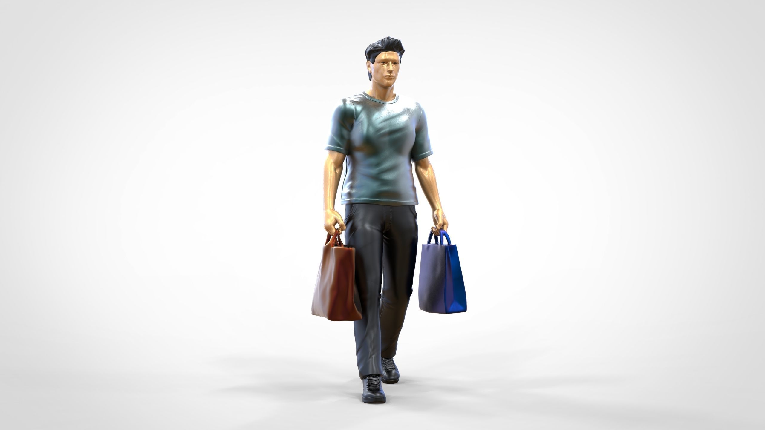 N1 Man in shopping with shopping bags 3D print model_20