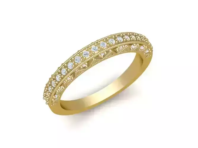 Eternity Diamond Ruby Emerald Wedding Band for Women 3D  495