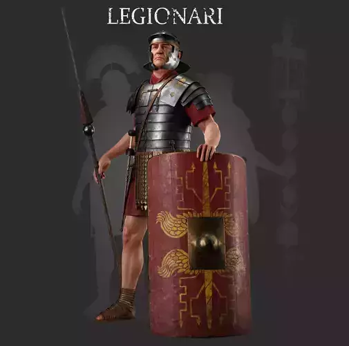 ROMAN LEGIONARY SOLDIER Low-poly 3D model