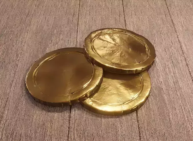 Ancient - old broze coin 3d model  Low-poly 3D model