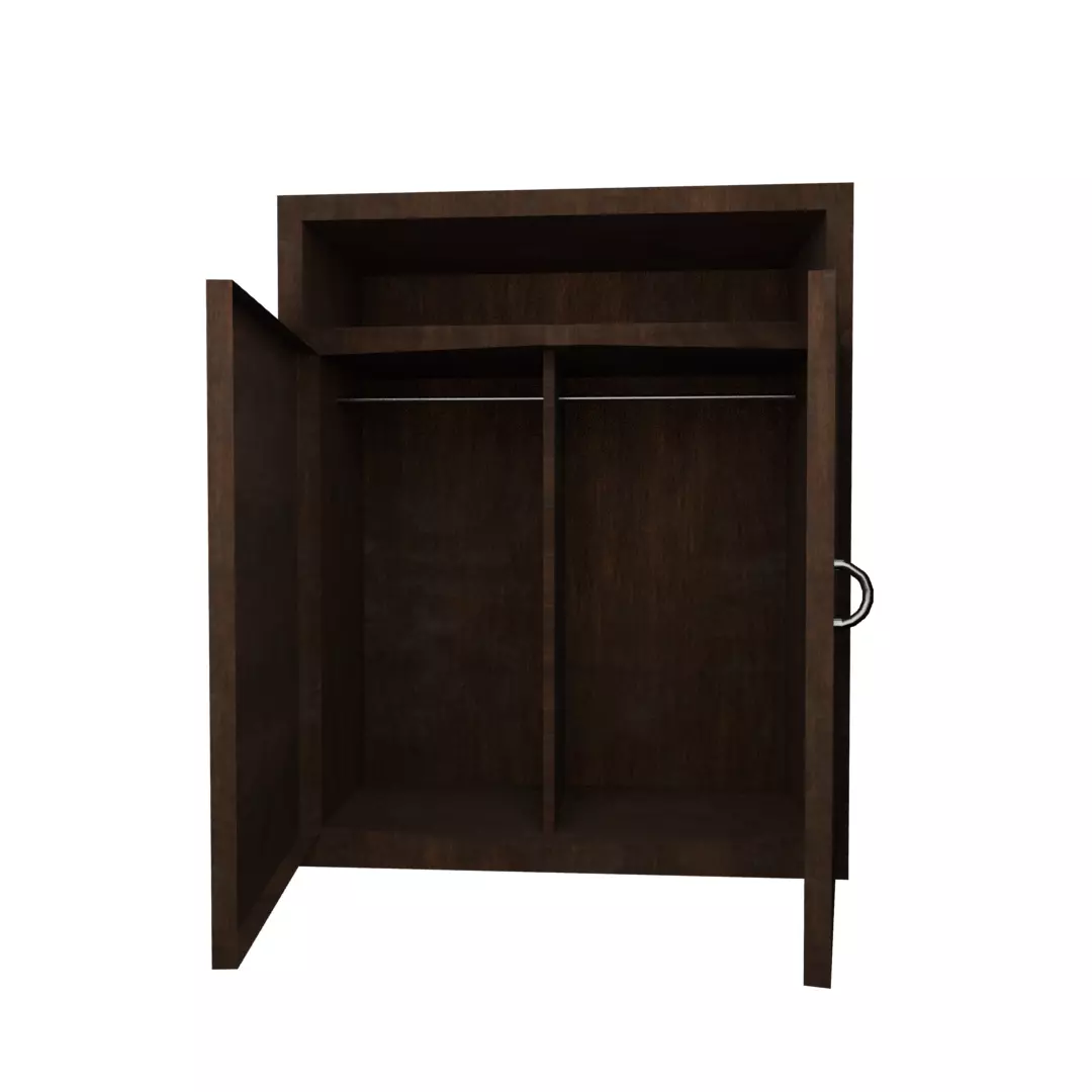 cupboard wooden wardrobe Low-poly 3D model_0