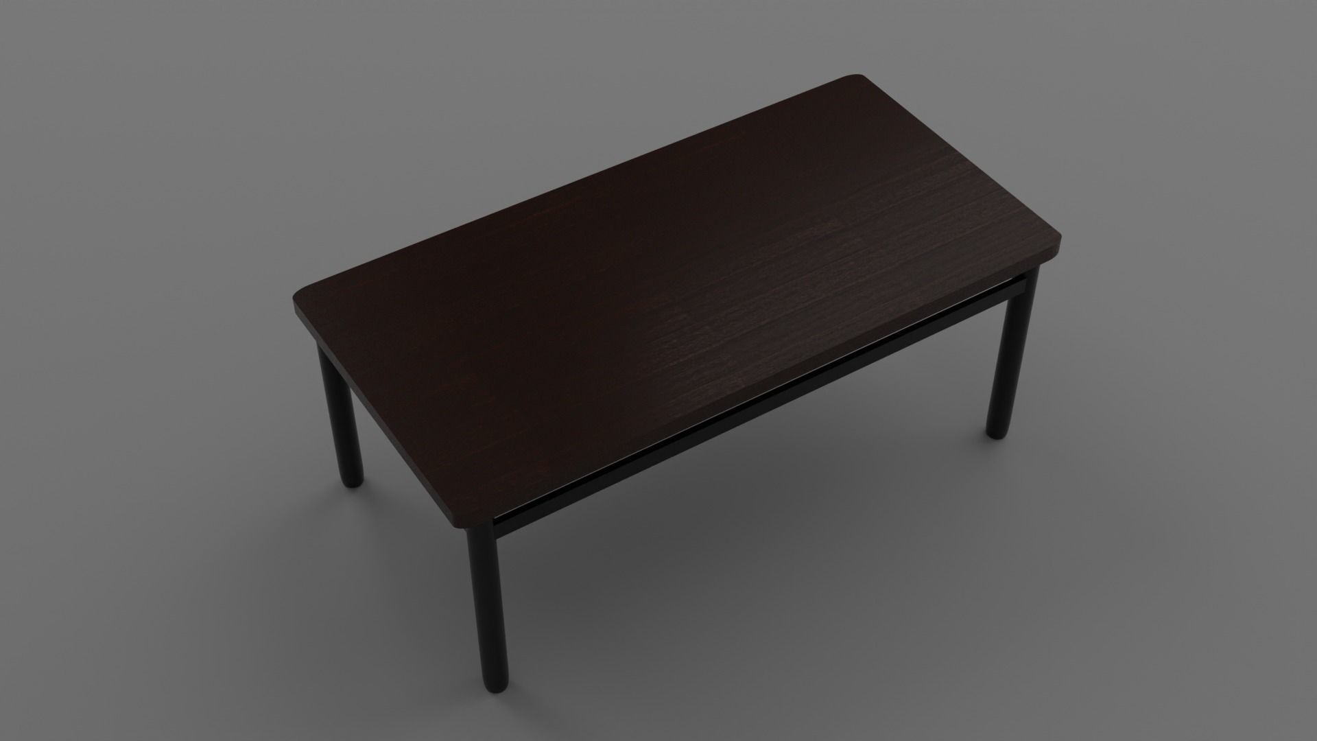 wood table Low-poly 3D model_4