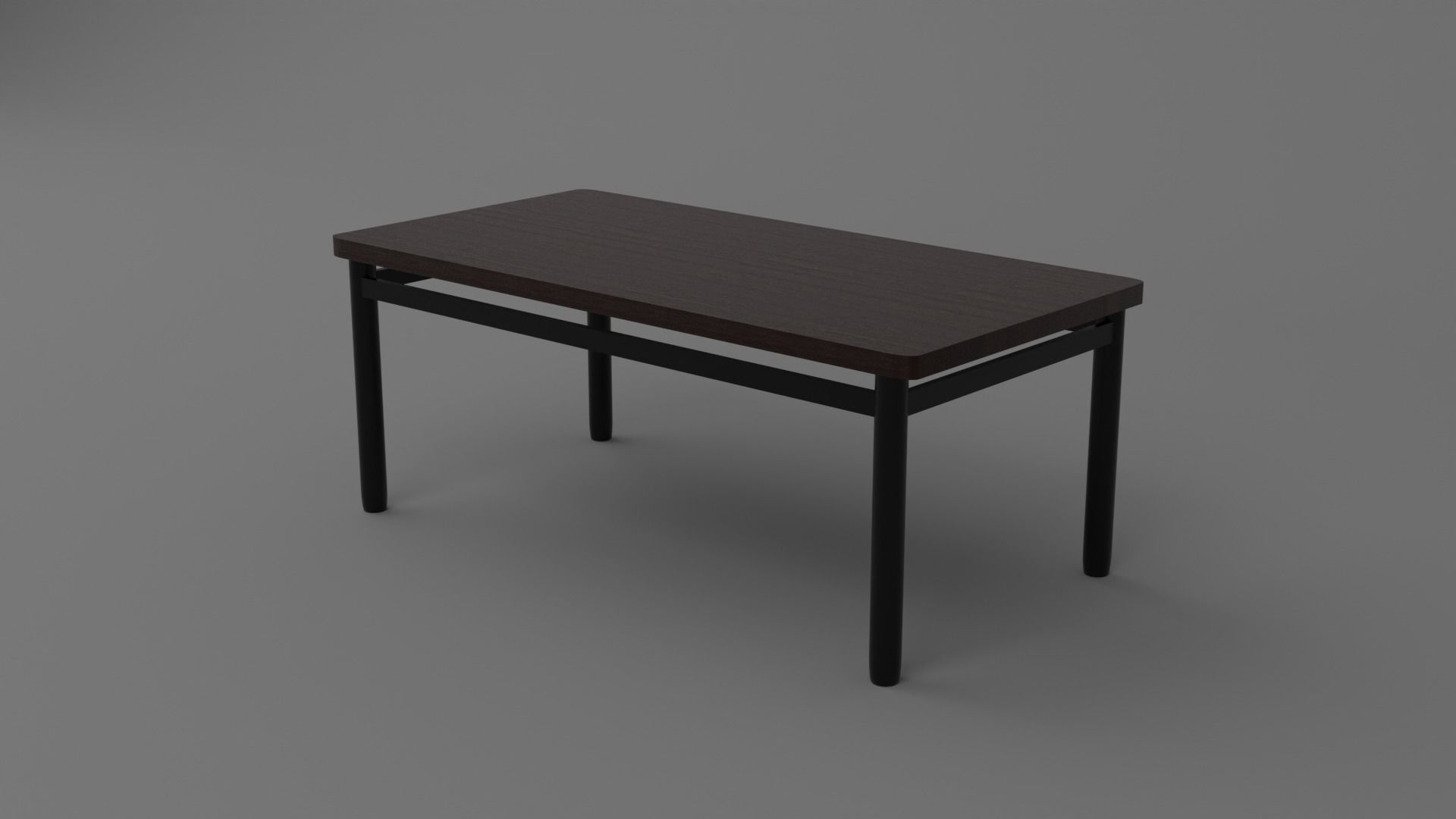 wood table Low-poly 3D model_2