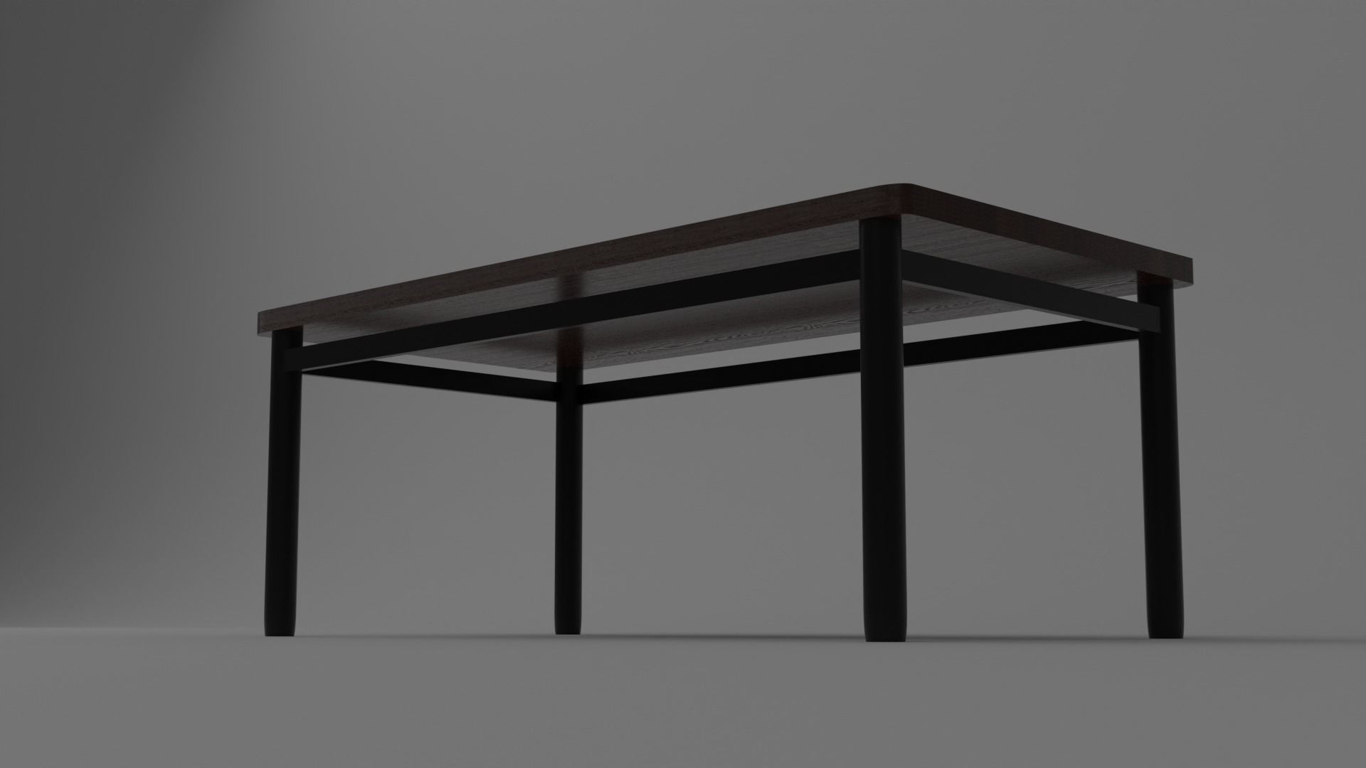 wood table Low-poly 3D model_7