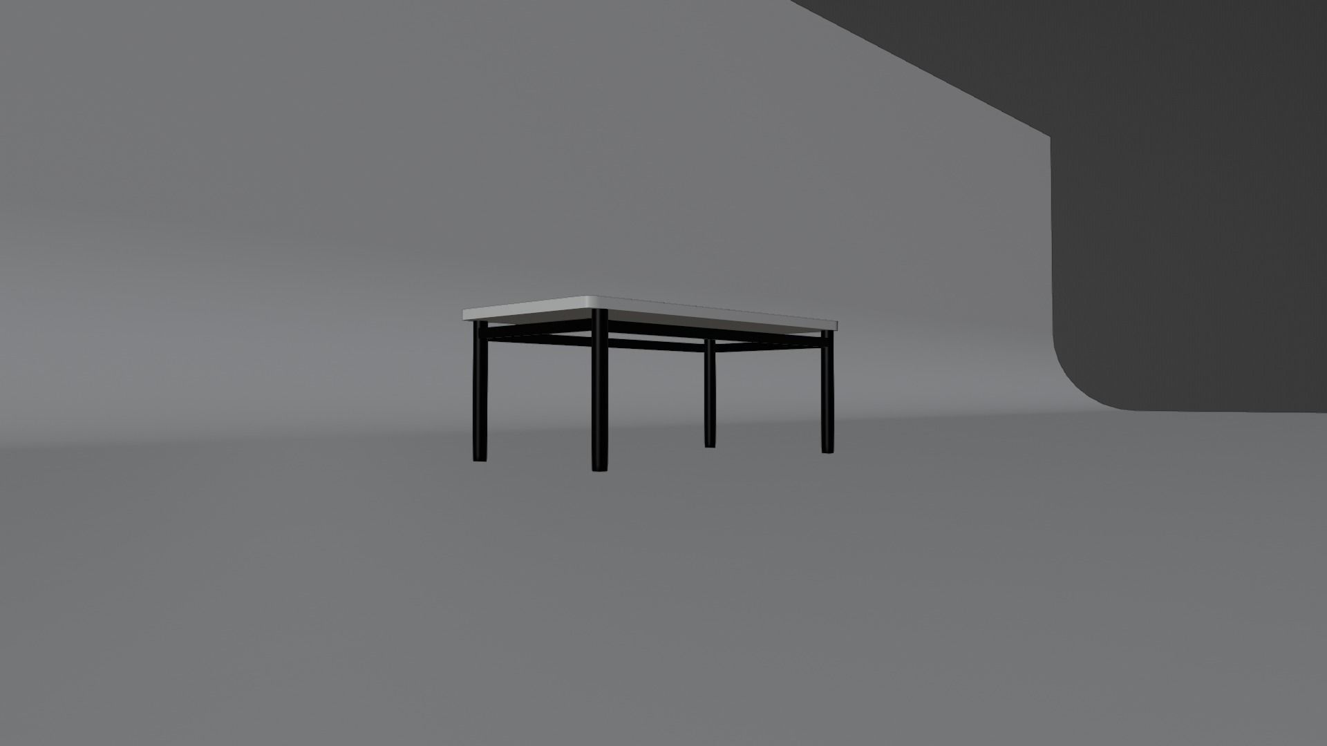 wood table Low-poly 3D model_12