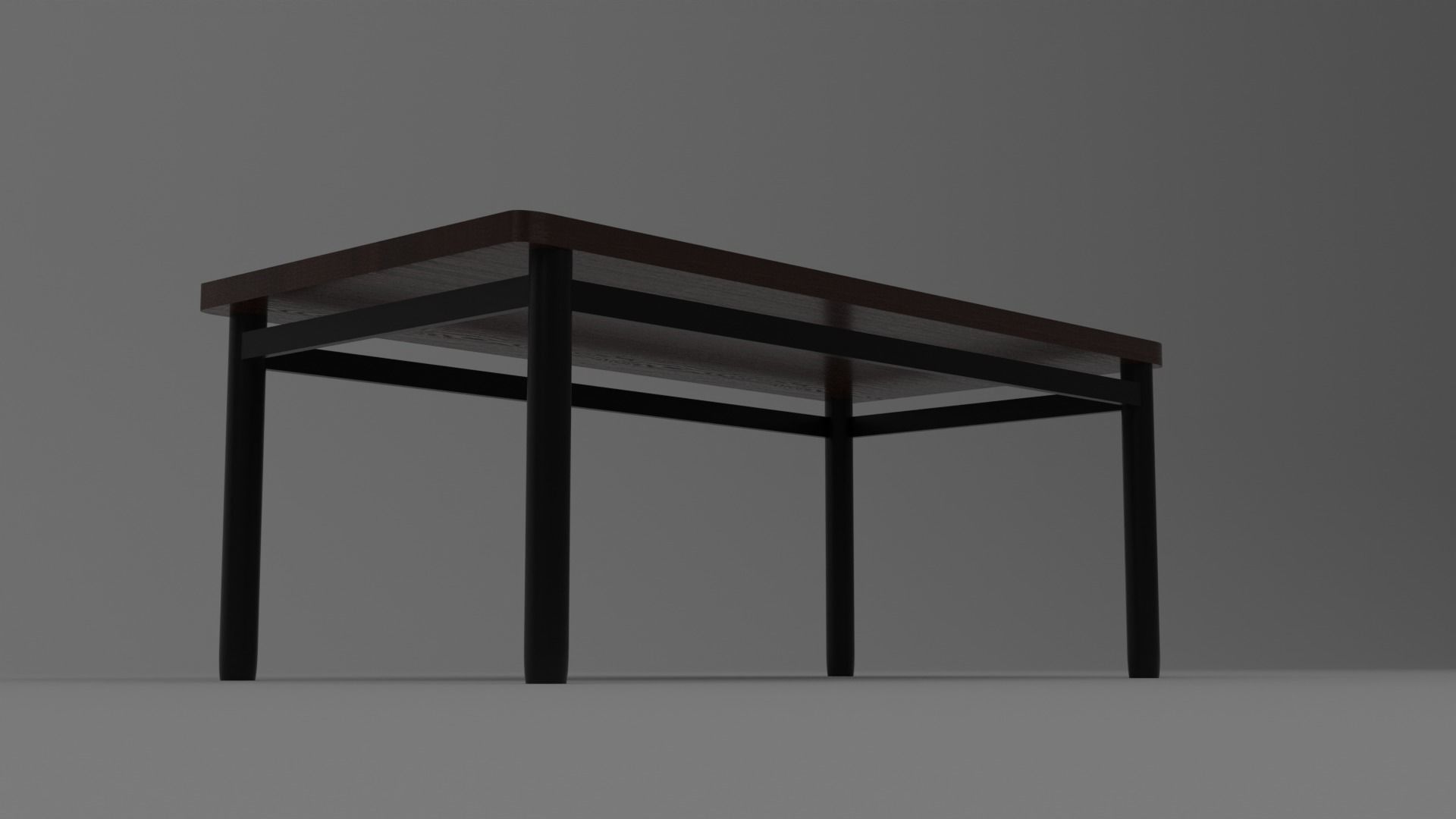 wood table Low-poly 3D model_6