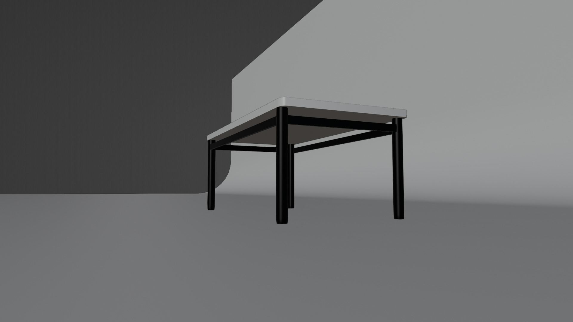 wood table Low-poly 3D model_9
