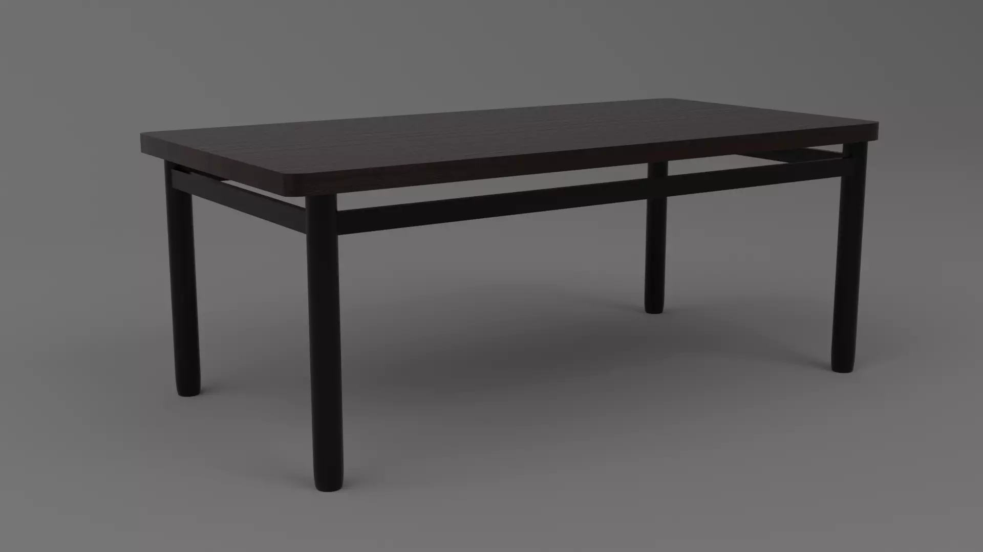 wood table Low-poly 3D model_0