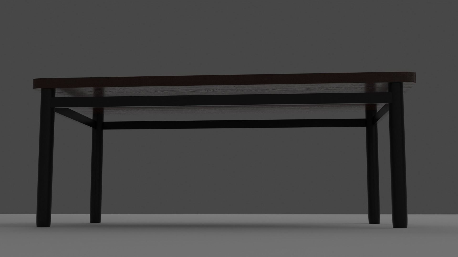 wood table Low-poly 3D model_5