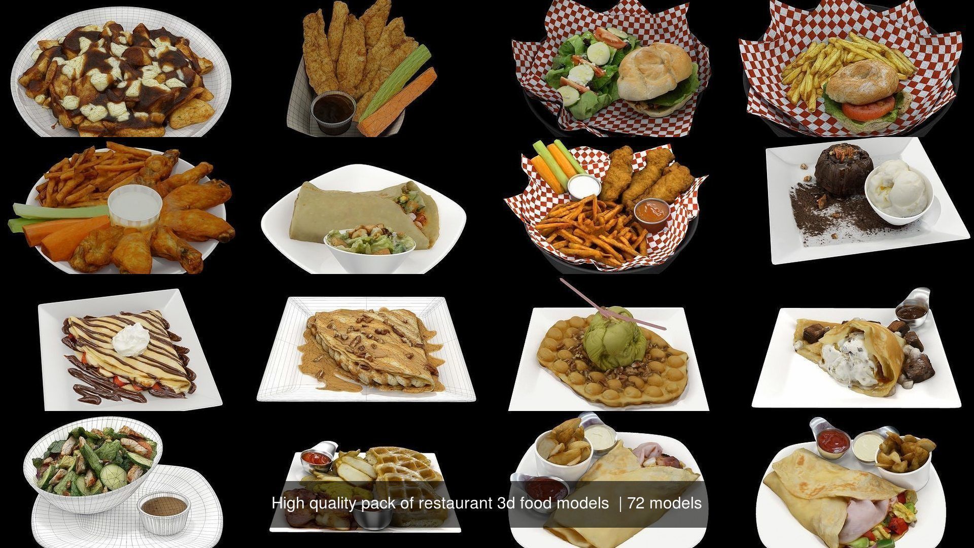 High quality pack of restaurant 3d food models  3D Model Collection_97