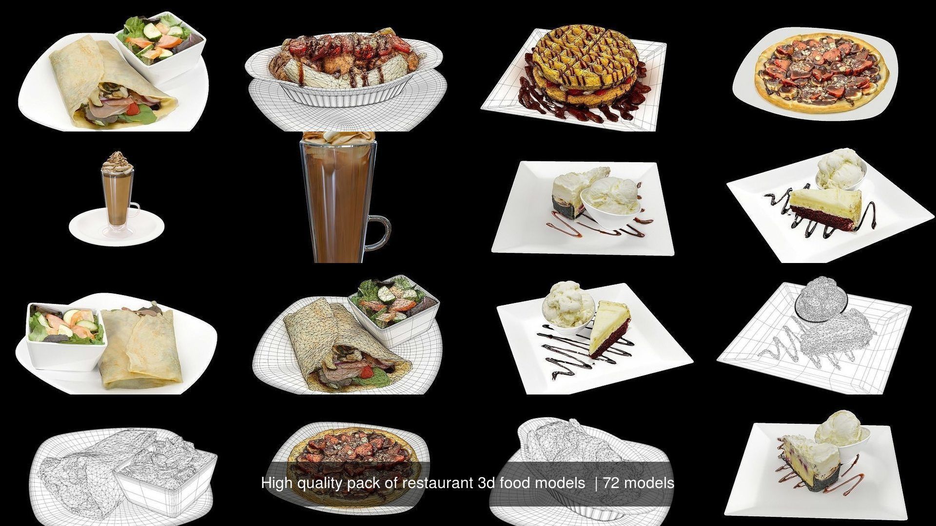 High quality pack of restaurant 3d food models  3D Model Collection_103