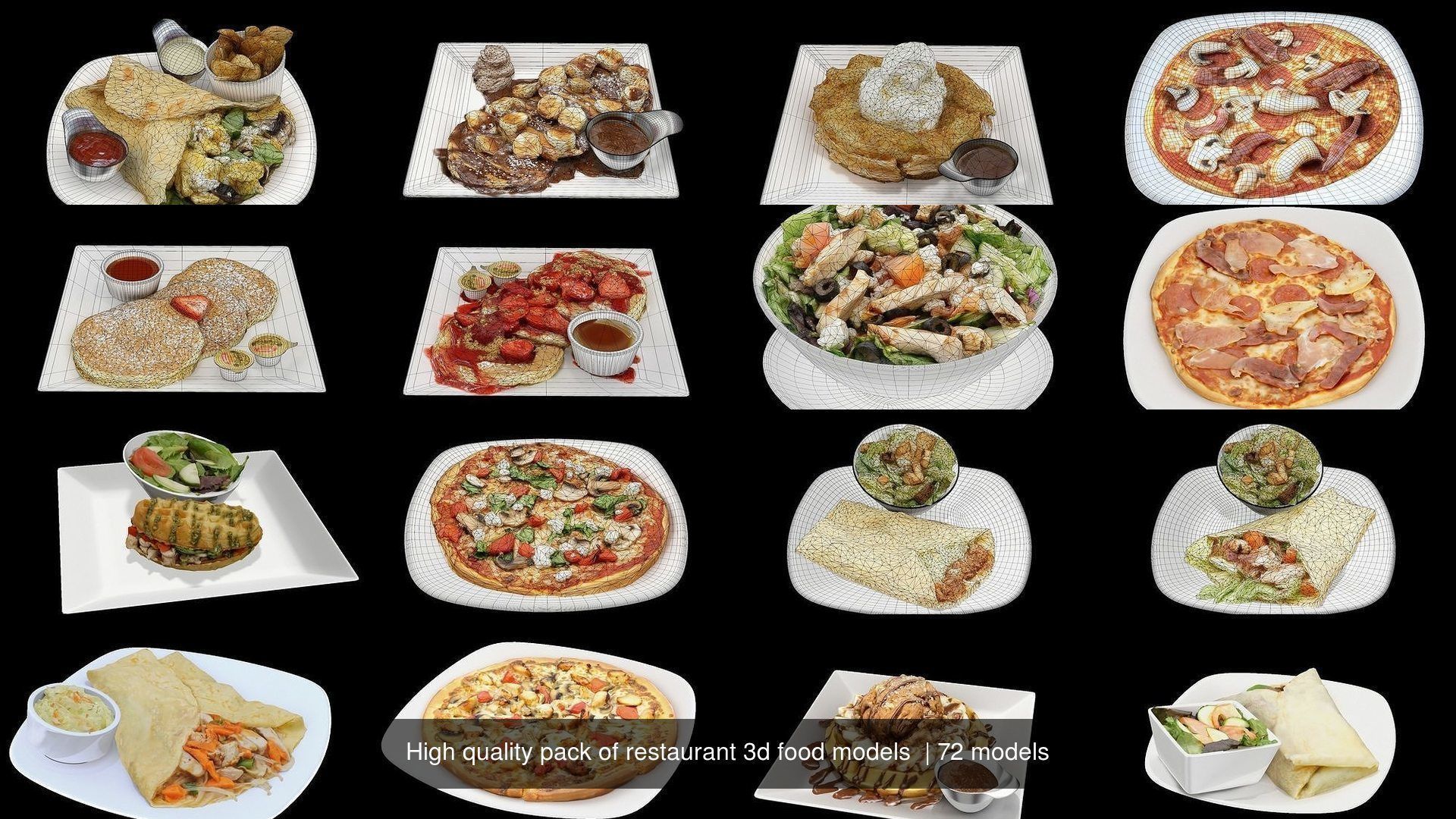 High quality pack of restaurant 3d food models  3D Model Collection_98