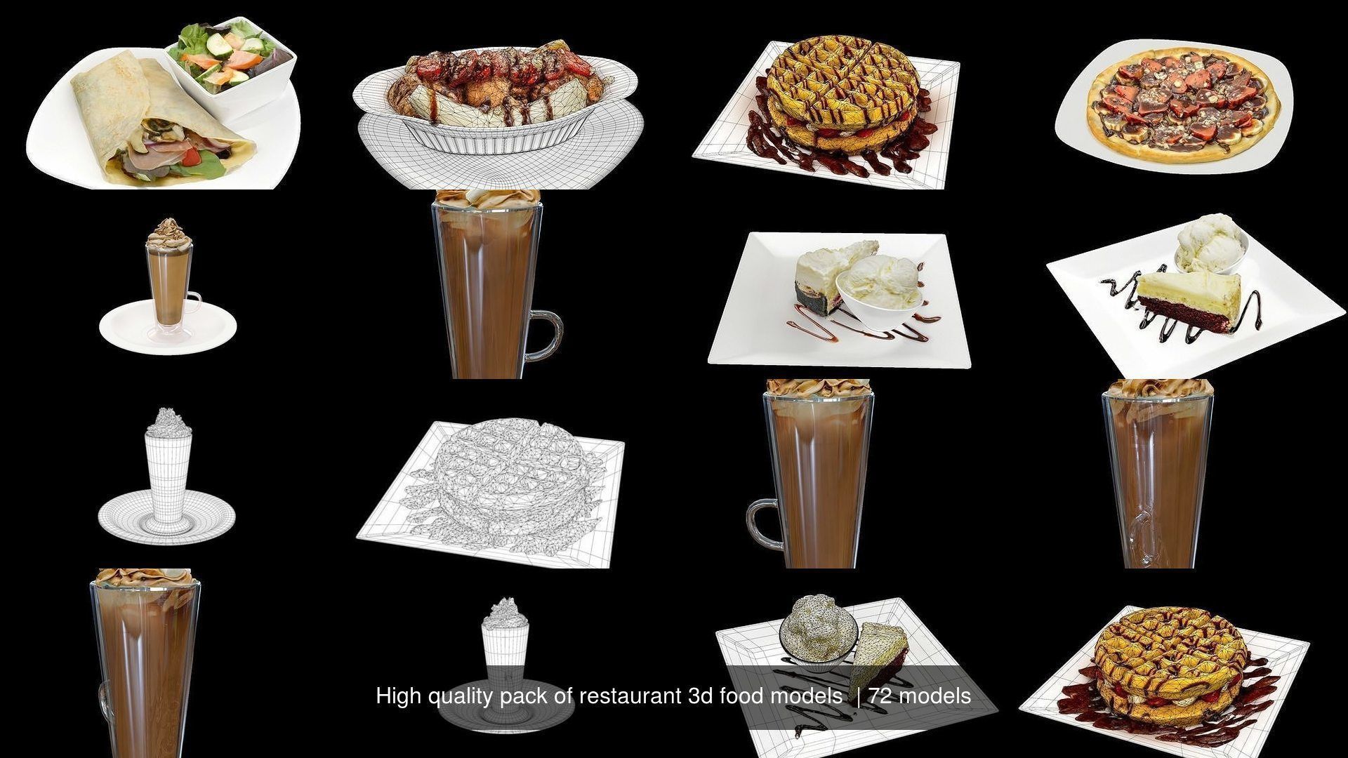 High quality pack of restaurant 3d food models  3D Model Collection_99