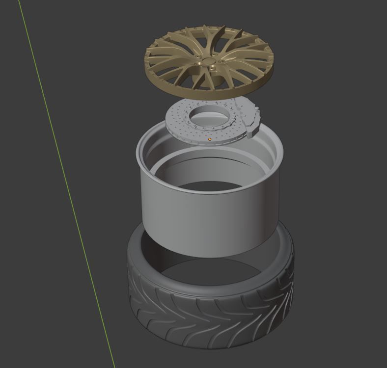 LXS WHEEL SET FRONT AND REAR 3 OFFSETS STL Miniatures 3D print model_5