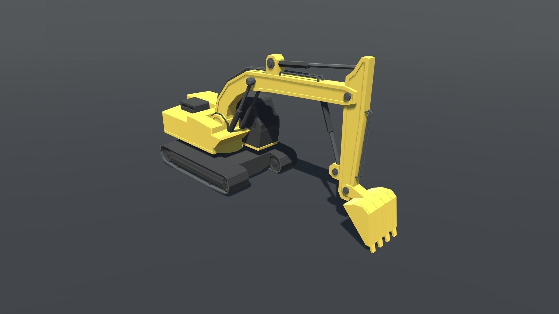 Excavator Lowpoly Low-poly 3D model_1