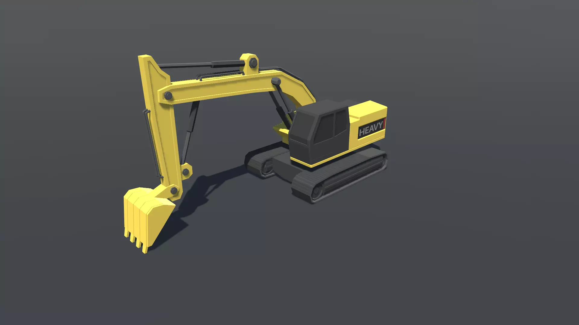 Excavator Lowpoly Low-poly 3D model_0